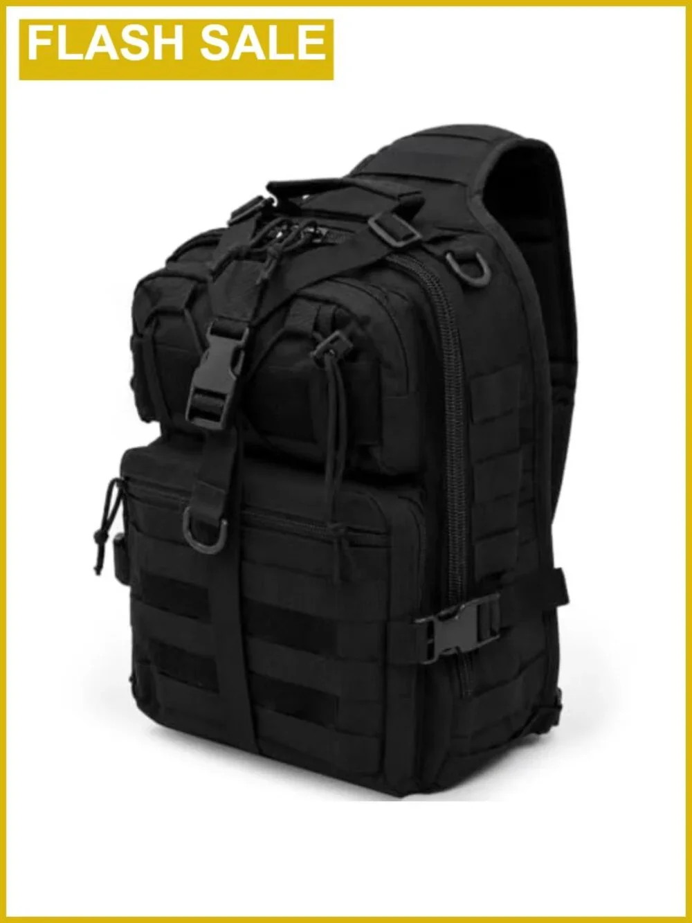 Tactical Sling Bag Pack Nylon Molle Webbing Daypack for Hiking Travel